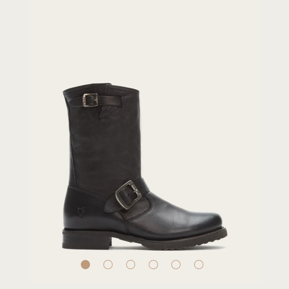 FRYE, VERONICA SHORT, Womens, Sz. 9M, Black, Buckled, Mid-Calf, Leather, Boots